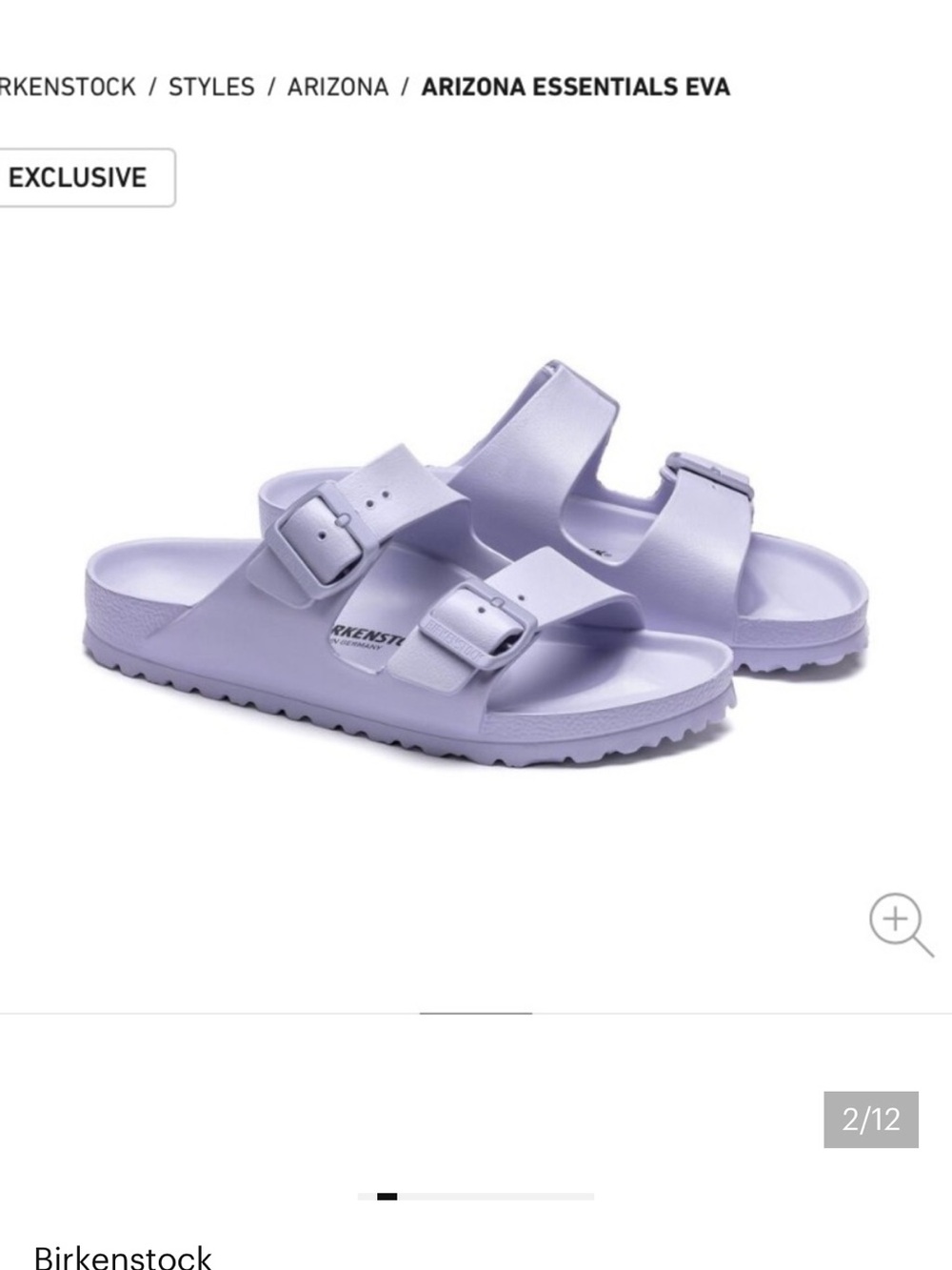 Birkenstock Arizona EVA Purple Lilac Sandals Women 38/7 Waterproof Slides